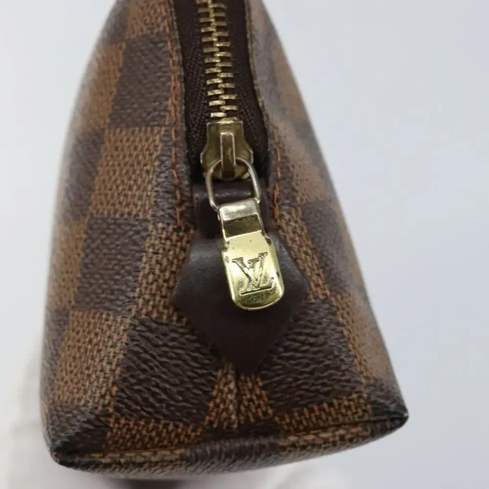 Louis Vuitton Damier Ebene Pochette Cosmetic PM Pouch Brown